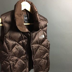 North Face brown puffer vest